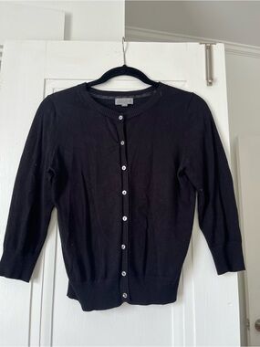 Joseph Black Crewneck Button-Front Women's Cardigan